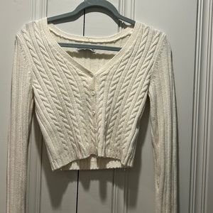 Cropped, White Hollister Sweater, Size XS women’s.